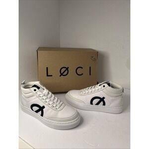 Loci Women's White Ten Logo High-Top Lace-Up Sneaker Shoes‎ EU Size 37 US Sz 6.5